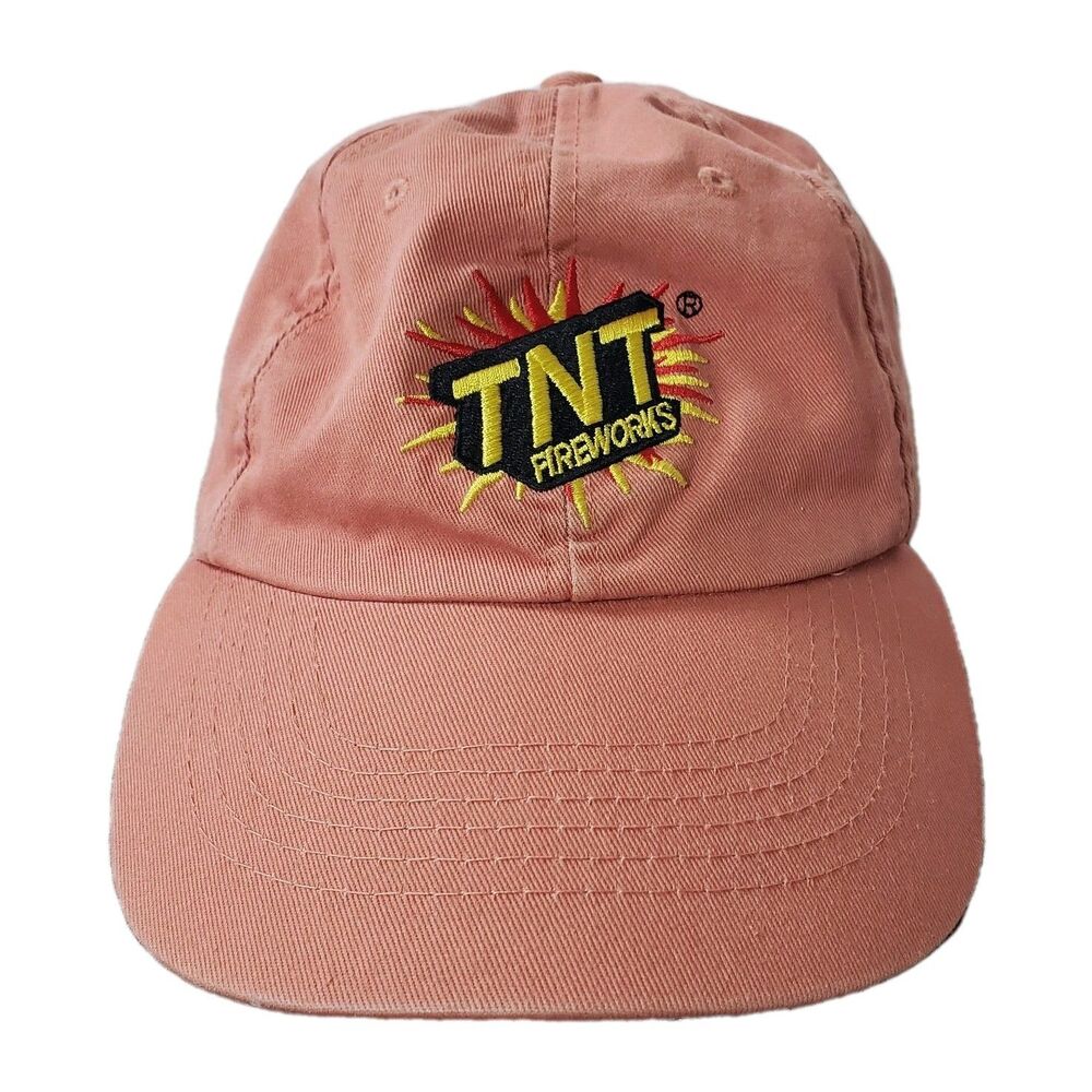 TNT Fireworks Officially Licensed USA Flag 100% Cotton Pink Strapback Hat Cap
